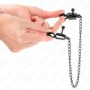 KINK – elegáns mellbimbó csipesz lánc 30 cm fekete