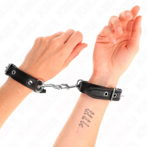 KINK - állítható mini fekete csuklópántok tüskékkel