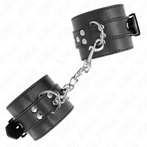 KINK - Állítható fekete csuklóbilincsek 17-28 cm-ig