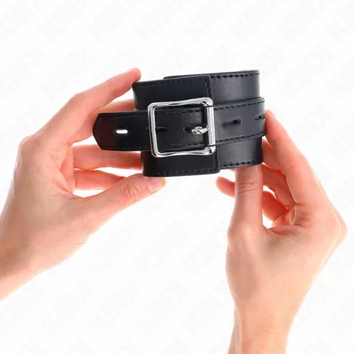 KINK - Állítható fekete csuklóbilincsek 17-28 cm-ig