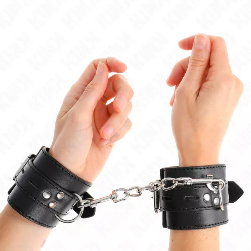 KINK - Állítható fekete csuklóbilincsek 17-28 cm-ig