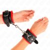 KINK – prémium bőrhatású csuklókötöző piros-fekete