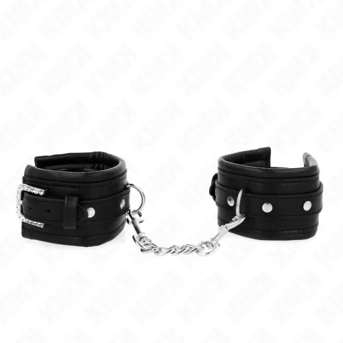 KINK – állítható fekete csillogó csuklókötések 25-32 cm