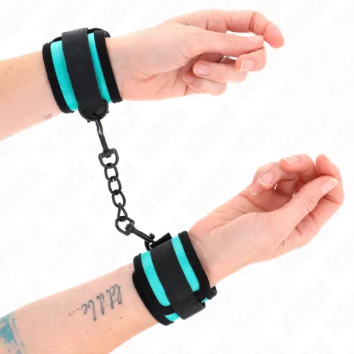 KINK - állítható nylon csuklóbilincs fekete-kék színben
