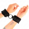 KINK - állítható fekete szőr kézbilincs O-gyűrűvel