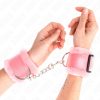 KINK – állítható rózsaszín csuklókötöző prémium bőrrel