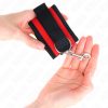 KINK - állítható nylon csuklókötözők piros-fekete színben