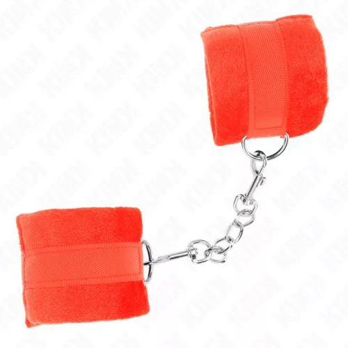 KINK – kezdő prémium szőrös bilincs (piros)