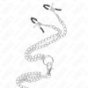 KINK – prémium fémből készült péniszgyűrű lánccal és csipeszekkel