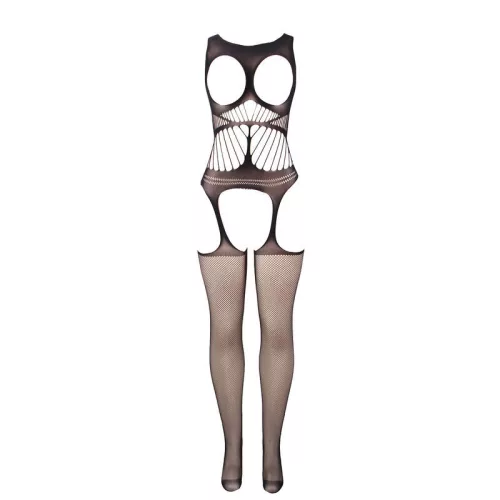 SUBBLIME – hálós, nyitott vállú bodystocking fekete színben