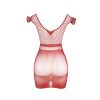 SUBBLIME – trendi piros horgolt mini ruha, egy méret