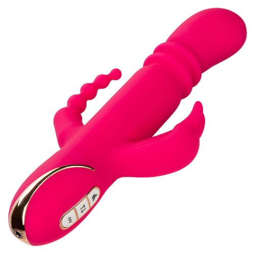 CALEXOTICS - hármas fűtésű vibrátor nyuszival, rózsaszín