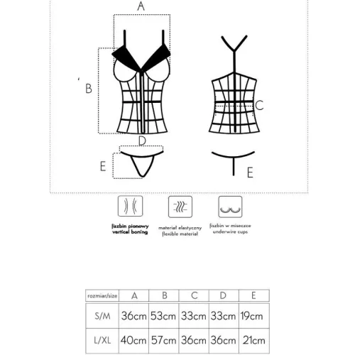 LIVCO CORSETTI FASHION – Laura LC 20215 fűző és tanga S/M