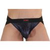 BURN 006 – fényes kék-fekete jockstrap prémium dizájnnal