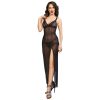 CHILIROSE – hosszú fekete babydoll és tanga szett