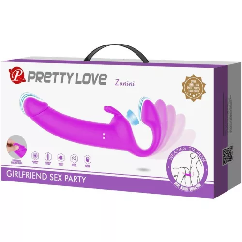 PRETTY LOVE Zanini – 10 rezgésű érzéki strap-on vibrátor