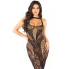 LEG AVENUE – érzéki fekete hosszú ruha, egy méretben