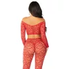 LEG AVENUE - vörös crop top és harisnya egy méretben