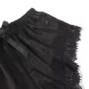 SUBBLIME – elegáns selyem hálóing csipkebrébellel Fekete S/M