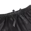 SUBBLIME – elegáns selyem hálóing csipkés nadrággal fekete L/XL