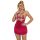SUBBLIME - piros virágmintás babydoll S/M