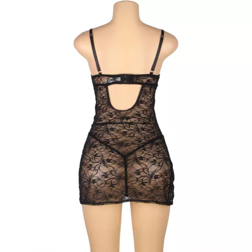 SUBBLIME – állítható pántos csipkebaby doll fekete S/M