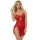SUBBLIME - Díszes red babydoll állítható pántokkal S/M