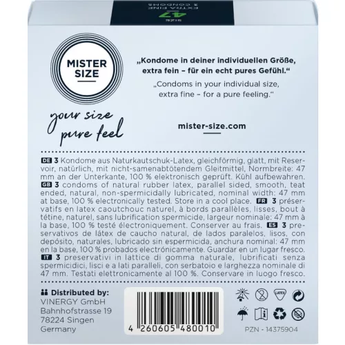 MISTER SIZE - XS méretű óvszer 47 mm (3 db)