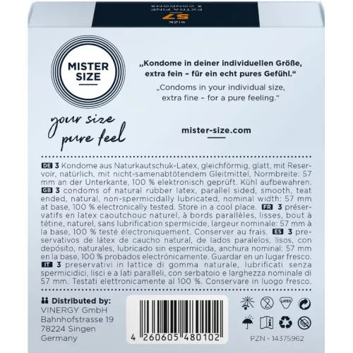 MISTER SIZE - Prémium magnum óvszer 57 mm, 3 db