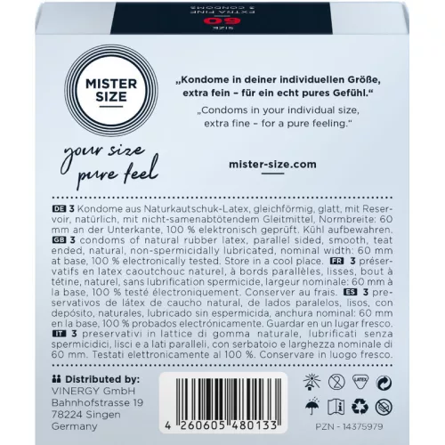 MISTER SIZE – XXL óvszer 60 mm (3 darab)