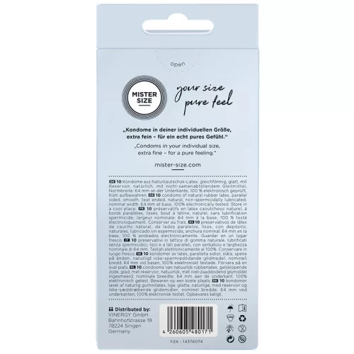 MISTER SIZE – prémium XXL óvszerek 64 mm (10 db)