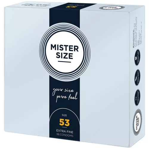 Mister Size - prémium M méretű óvszer (53 mm, 36 db)