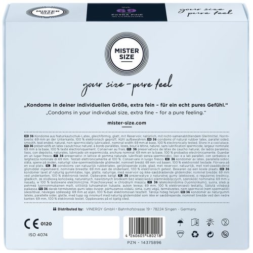 MISTER SIZE – XXXL óvszer 69 mm (36 db) prémium védelem