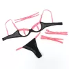 SUBBLIME - fénylő pink melltartó és bugyi szett L/XL