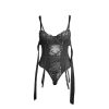 SUBBLIME - csipkés bodysuit masnikkal és harisnyatartóval