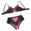 SUBBLIME – pink patent bőr melltartó szett elegáns hálós betéttel