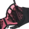 SUBBLIME – érzéki pink patent bőr hálós melltartó szett L/XL