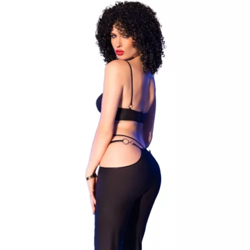 CHILIROSE - Fekete felső és leggings arany kiegészítőkkel