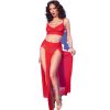 Chilirose CR 4850 – piros felső és leggings szett arany kiegészítőkkel