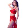 Chilirose CR 4850 – piros felső és leggings szett arany kiegészítőkkel
