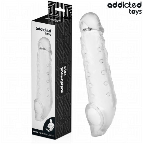 ADDICTED TOYS – átlátszó pénisz hosszabbító S méret 23 cm