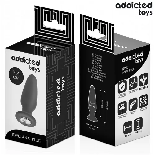 ADDICTED TOYS – ékszeres szilikon végbélgolyó, M-es 10,4 cm