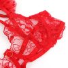 SUBBLIME – csipkés melltartó és harisnyatartó szett piros L/XL
