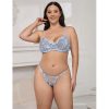 SUBBLIME - virágmintás melltartó és tanga szett, égkék L/XL