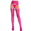 LEG AVENUE - érzéki magenta harisnyák függőkkel