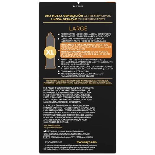 SKYN - nagy méretű extra rugalmas óvszerek, 10 db