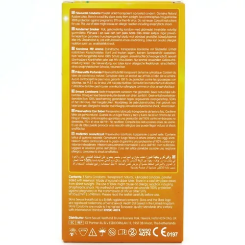 SKINS – prémium banán ízű óvszer csomag (8 db)