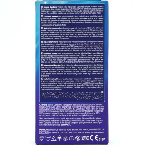 SKINS – prémium natúr óvszer 8 db-os csomagban