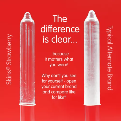 SKINS – eper ízű prémium óvszer 8 db-os csomag