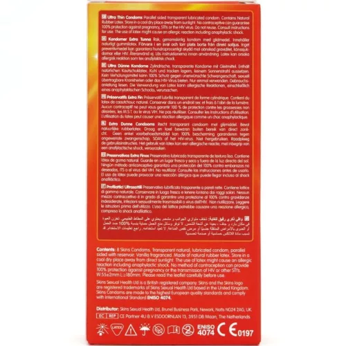 SKINS – ultra vékony prémium óvszer 8 db-os csomagban